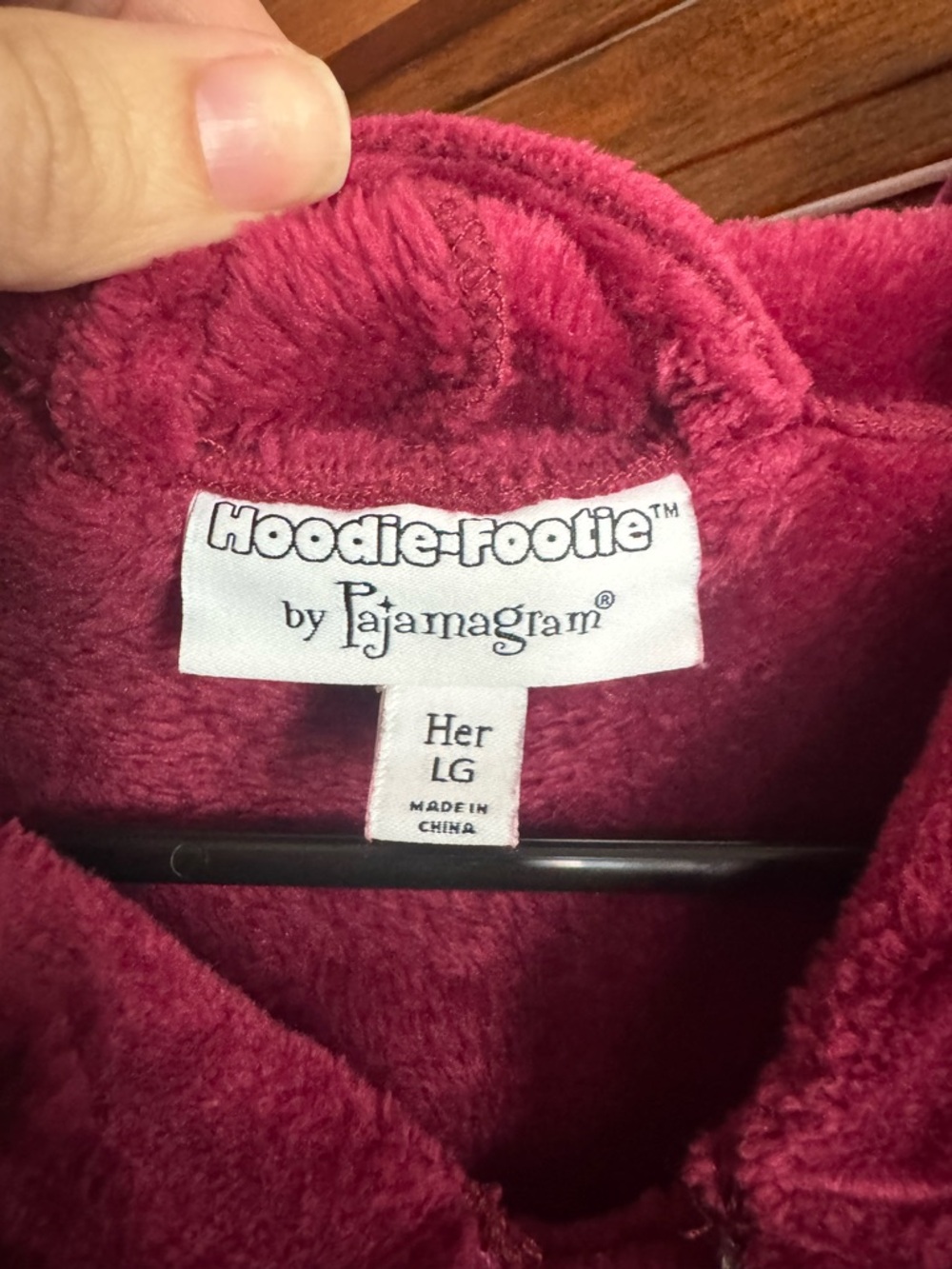 Hoodie-Footie by Pajamagram Plush Hoodie - Deep Berry